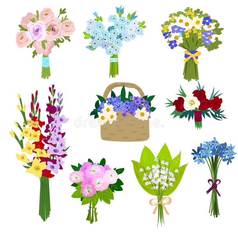 Set of spring flowers stock vector. Illustration of decorative 116403335