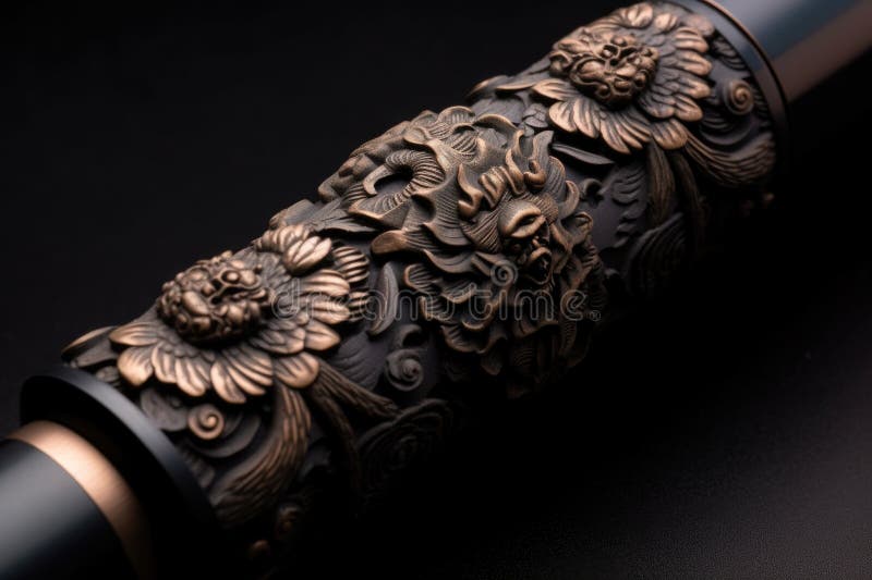 Beautifully crafted samurai sword handle with unique design vector illustration