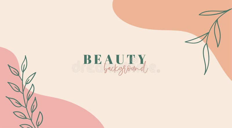 Beauty background. Abstract trendy organic minimal template. Vector floral backdrop with copy space for text