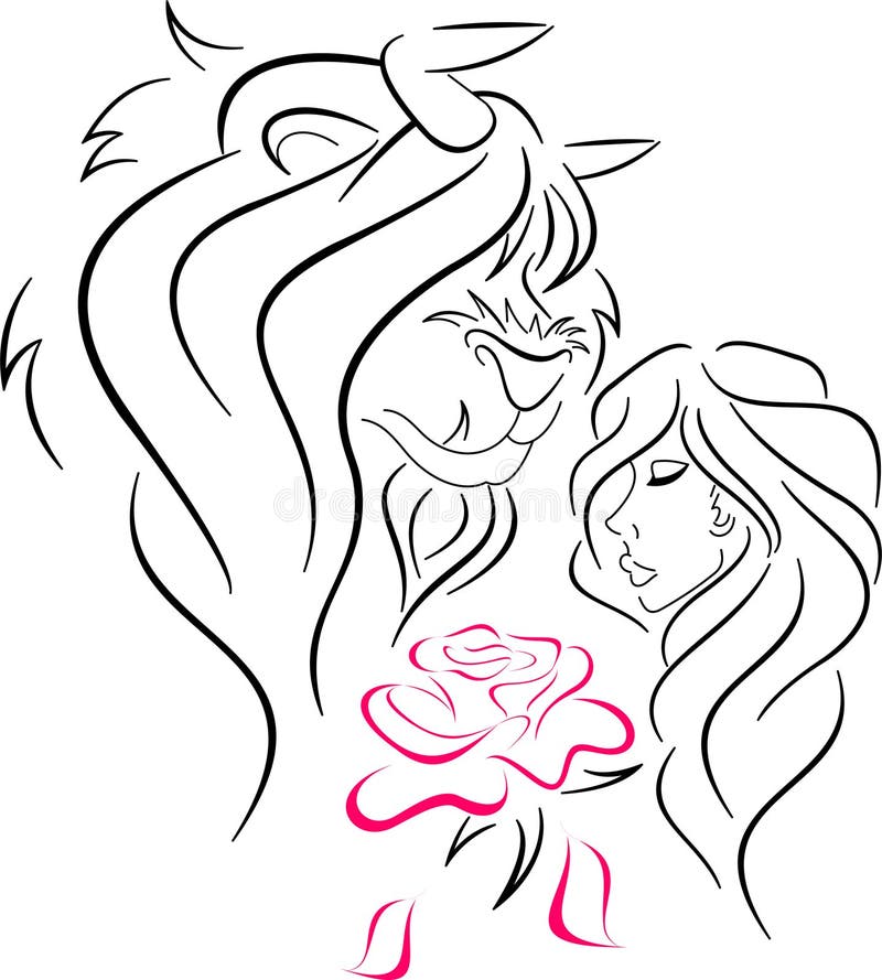 Beauty And The Beast Stock Vector Illustration Of Princess