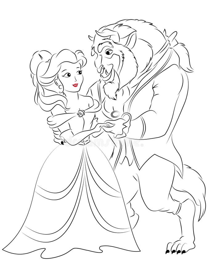 Beauty And The Beast Coloring Page Stock Illustration Illustration Of Belle Clipart 94492961