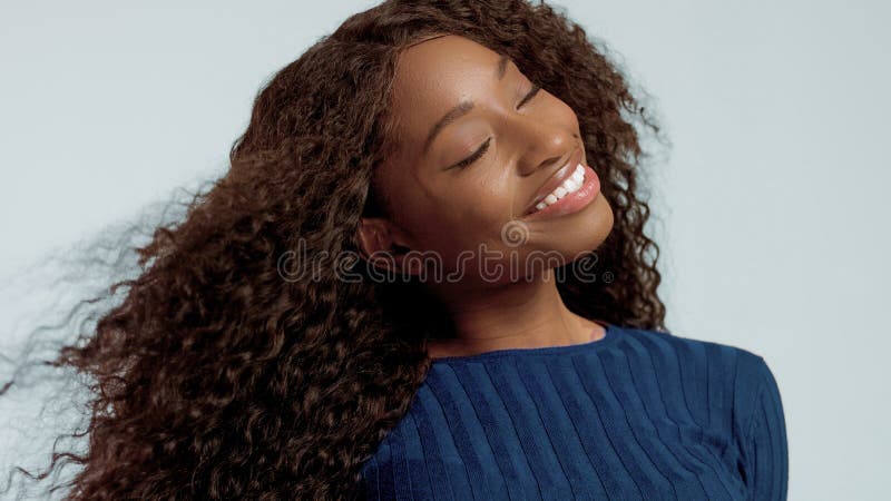 Mixed Girl With Long Curly Hair