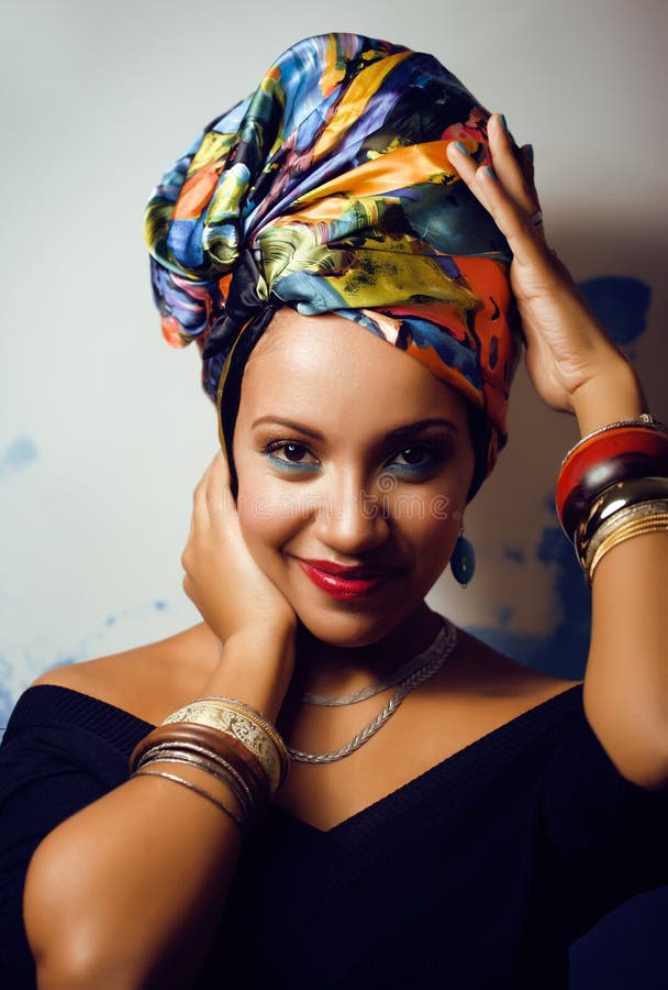 Beauty Bright African Woman with Creative Make Up Stock Image - Image ...