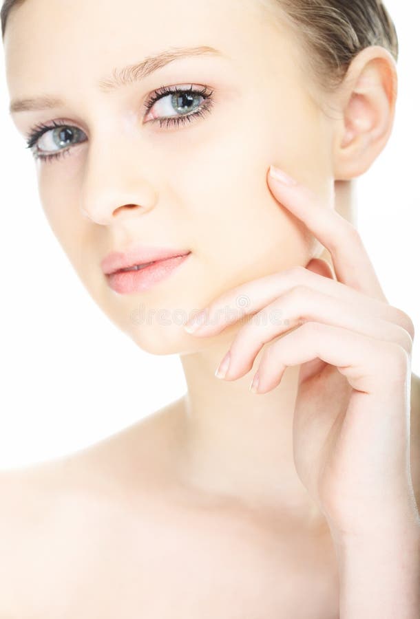 Beauty close-up portrait young woman face