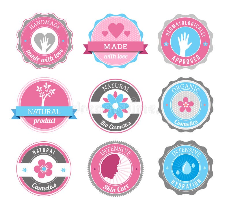 Beauty and Cosmetics Badges Stock Vector - Illustration of