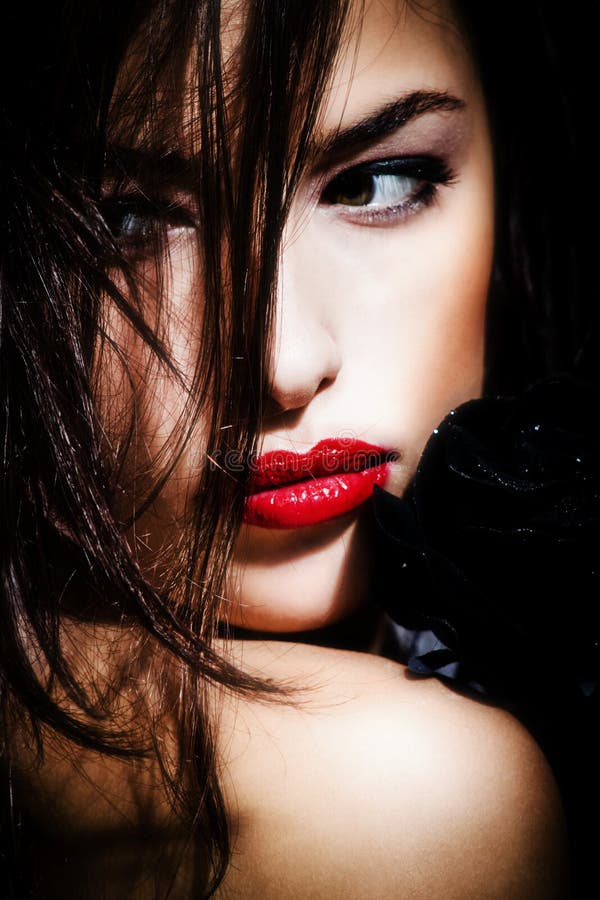 Sensual beauty stock image. Image of beauty, silky, lips - 26590517