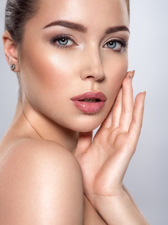 Beauty face of the young beautiful woman stock photos Beauty face of the young beautiful woman stock photos