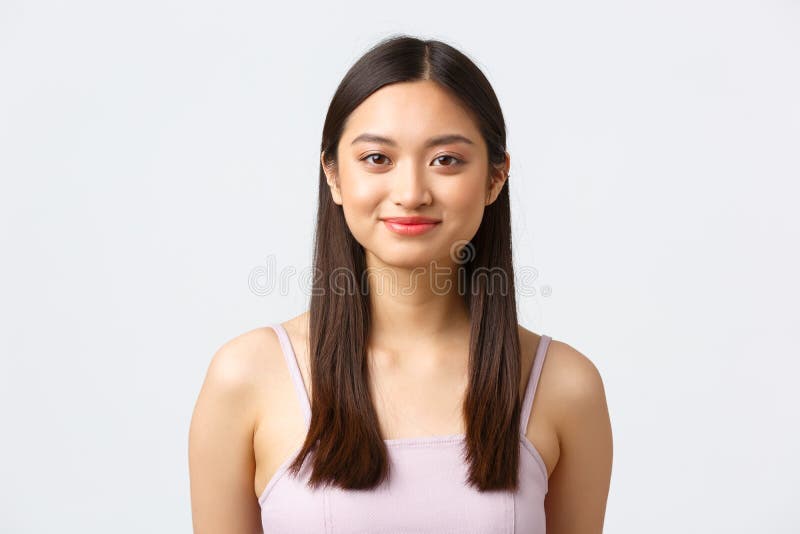 Beauty Fashion And People Emotions Concept Close Up Portrait Of Beautiful Asian Girl In Dress