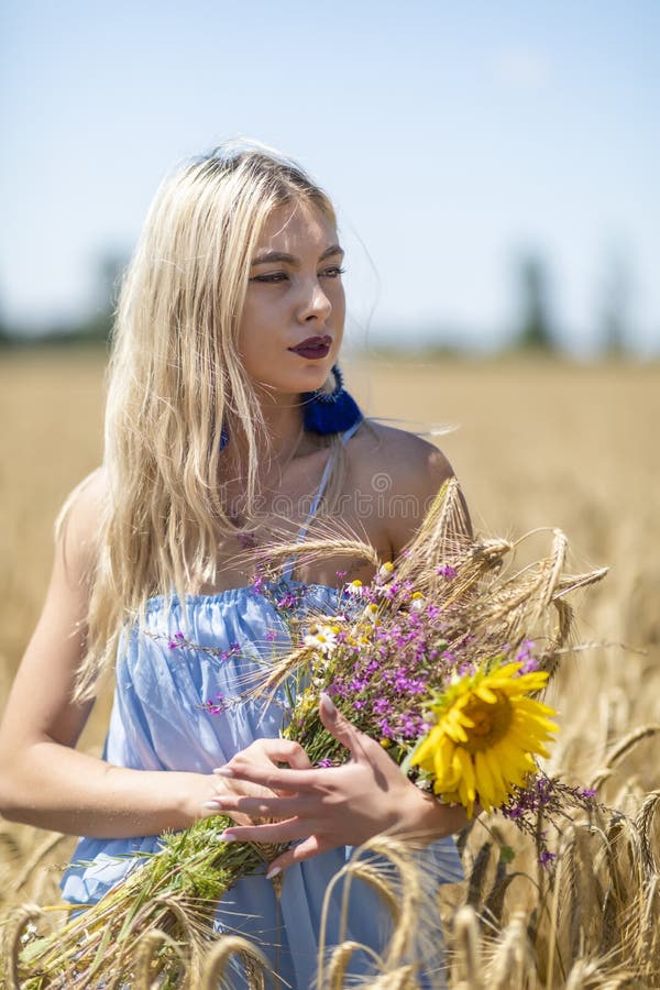 Beauty Girl Outdoors Enjoying Nature. Stock Image - Image of caucasian ...