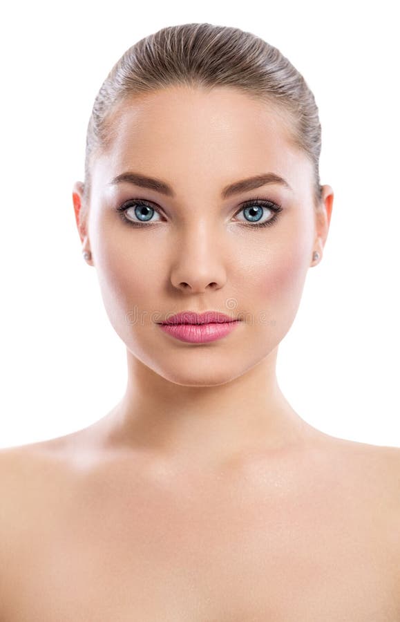 Beauty girl, portrait of beautiful young woman looking at camera