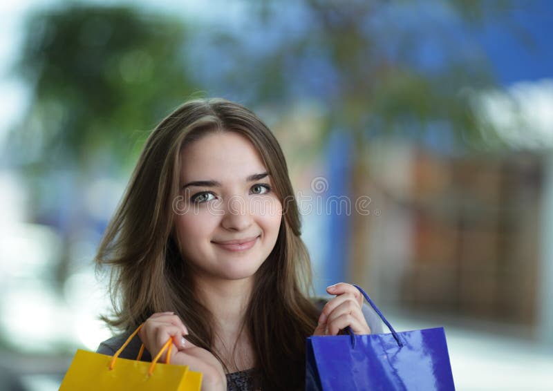 Beauty girl shopping stock photo. Image of background 18845602