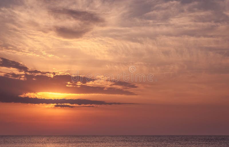 Beauty landscape with sunrise over sea