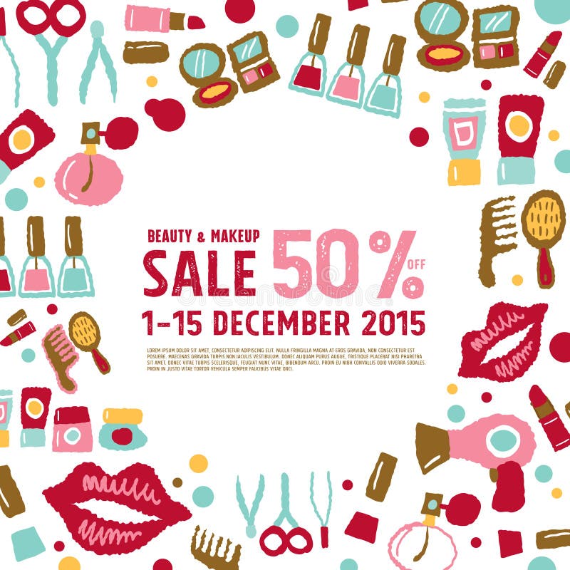 Beauty and makeup poster stock vector. Illustration of hairspray 57325950