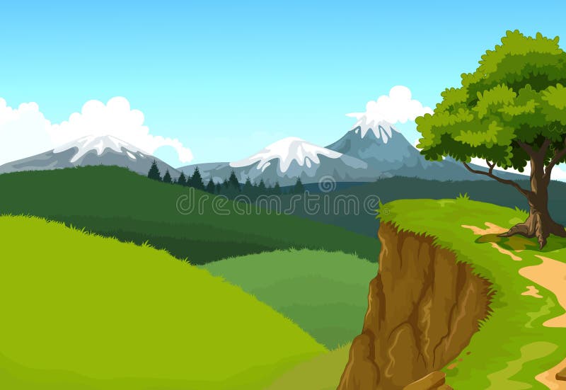 Beauty mountain cliff with landscape background