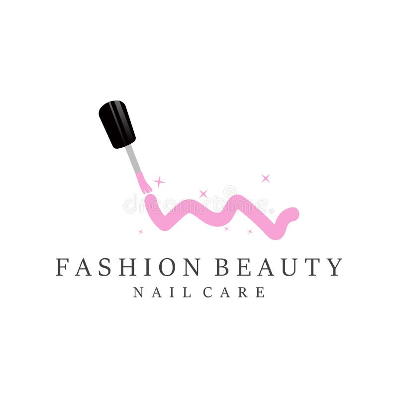 Beauty Nail Care Logo Vector Illustration Design Template Stock Vector