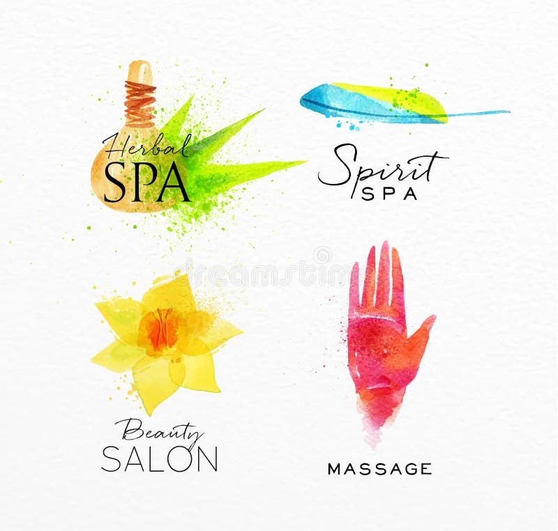 Beauty natural spa symbols herbal