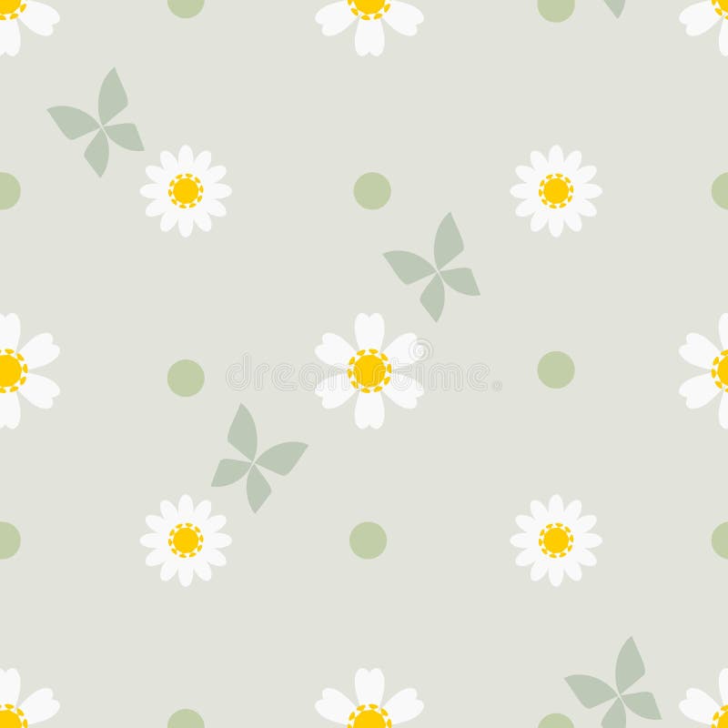 Beauty in nature, tiny daisy seamless pattern vector.