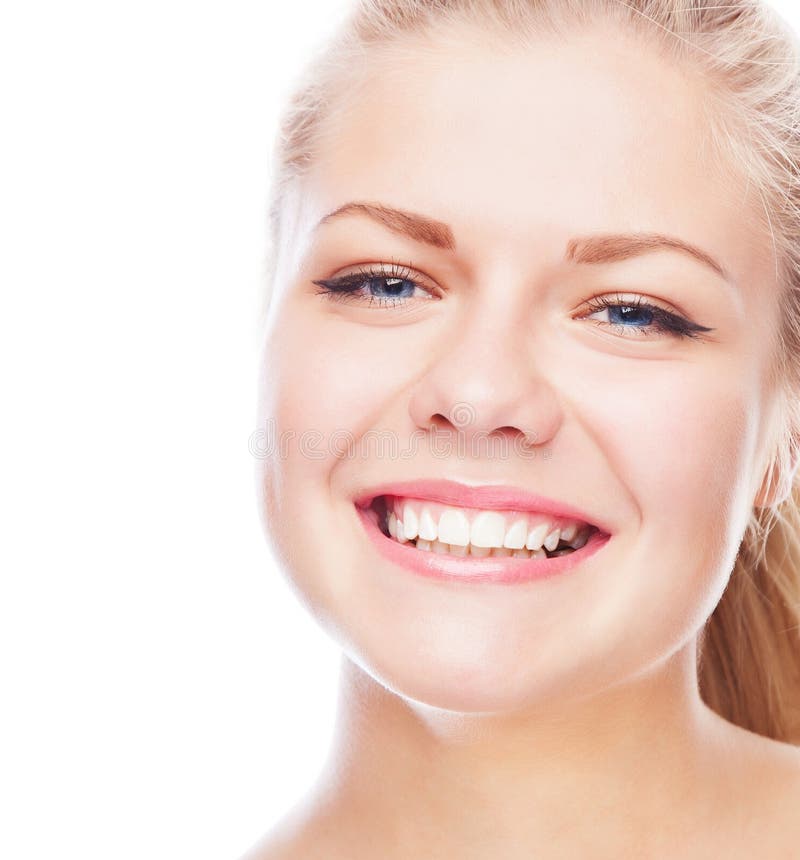 Portrait Beautiful Happy Woman With White Teeth Smiling Beauty Stock Image Image Of Girl 