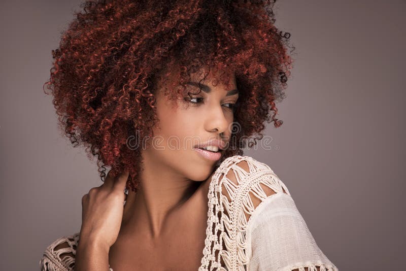 Beauty portrait of girl with afro hairstyle. royalty free stock photography Beauty portrait of girl with afro hairstyle. royalty free stock photography