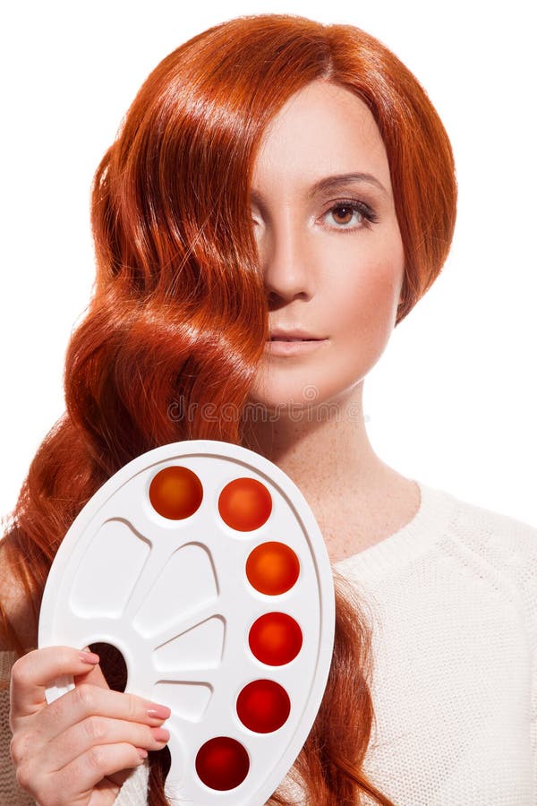 Beauty Portrait. Concept Coloring Hair. Isolated on White royalty free stock photo Beauty Portrait. Concept Coloring Hair. Isolated on White royalty free stock photo