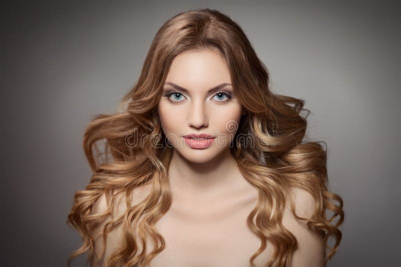 Beauty Portrait. Curly Long Hair royalty free stock photo Beauty Portrait. Curly Long Hair royalty free stock photo