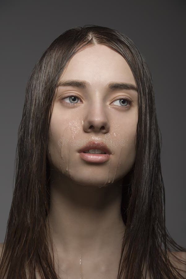 Beauty portrait of wet girl