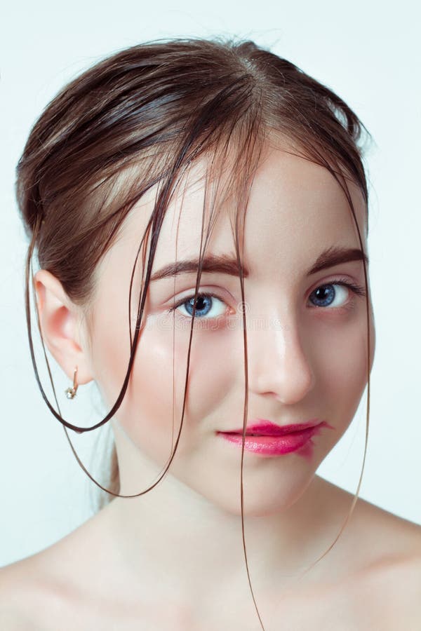 Beauty portrait of young girl. Morning gentle way stock photo Beauty portrait of young girl. Morning gentle way stock photo