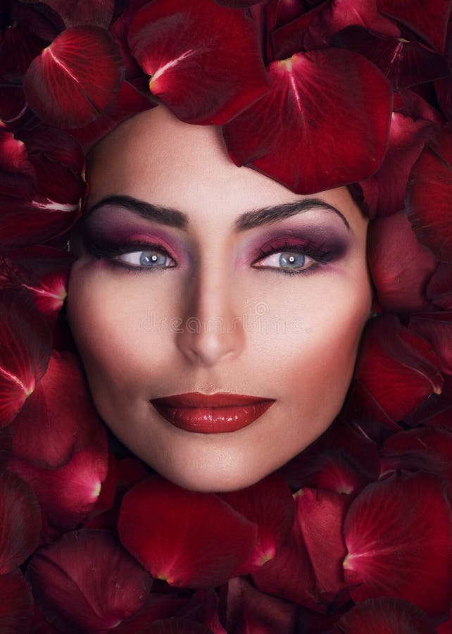 Beauty in Rose Petals stock photo. Image of luxury, caucasian 16896786