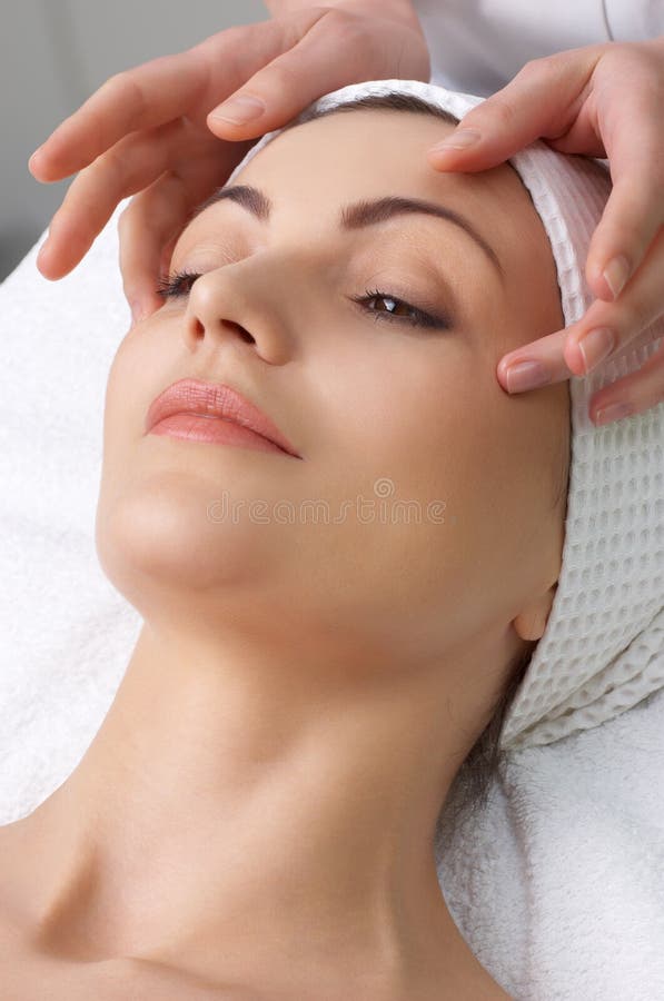 Beauty salon series. facial massage