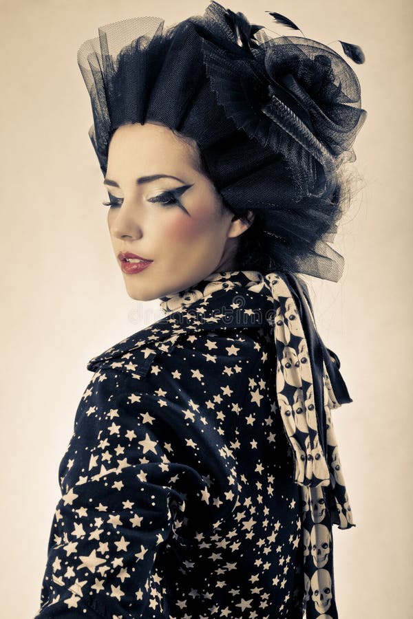 Beauty shot of model styled Japanese