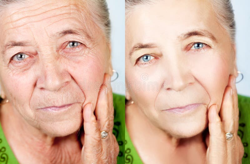 Bellezza e cura della pelle concetto senior donna senza invecchiamento, rughe.