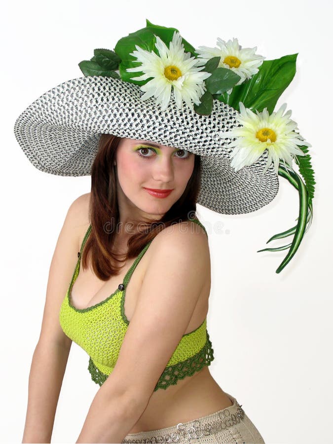 Beauty smiling girl with hat