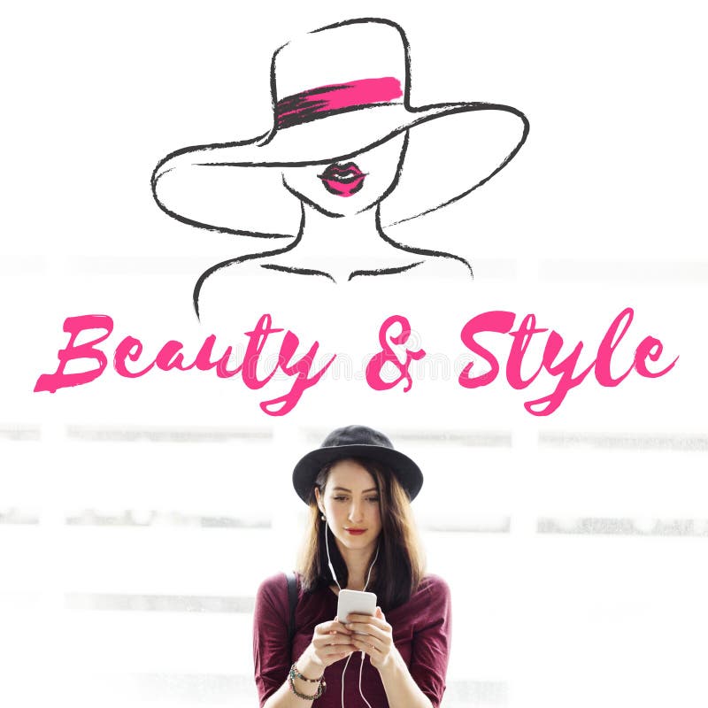 Beauty Style Girl Model Silhouette Text Concept royalty free stock photos