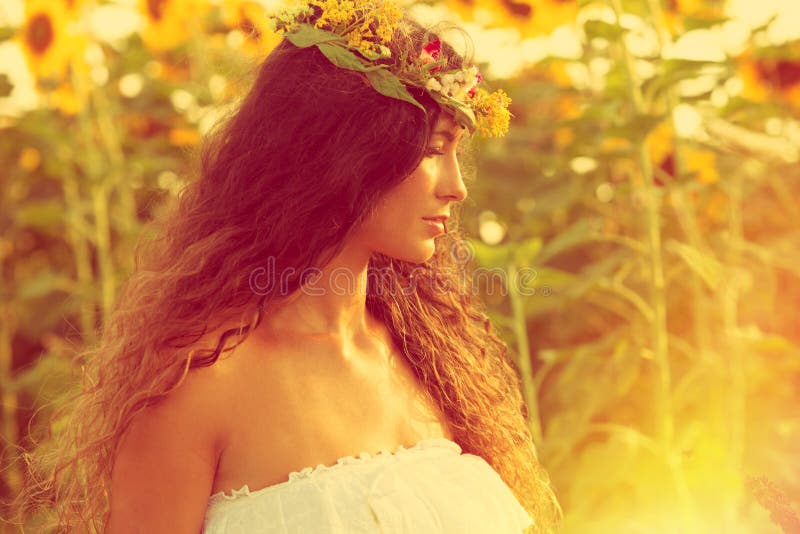 Beauty in sunflower field