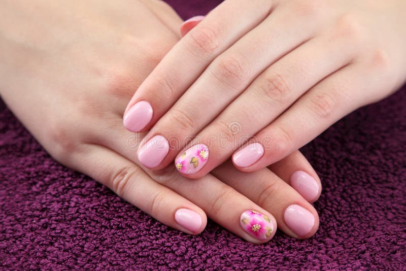 Beauty treatment of fingernails royalty free stock image