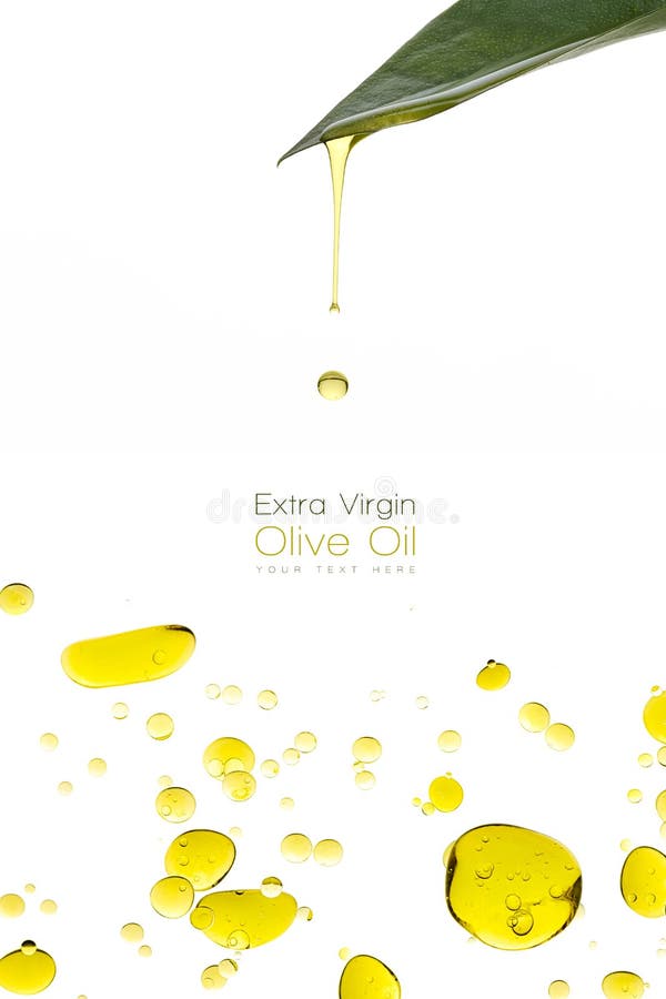 Beauty Treatment. Olive Oil Drops Isolated on White