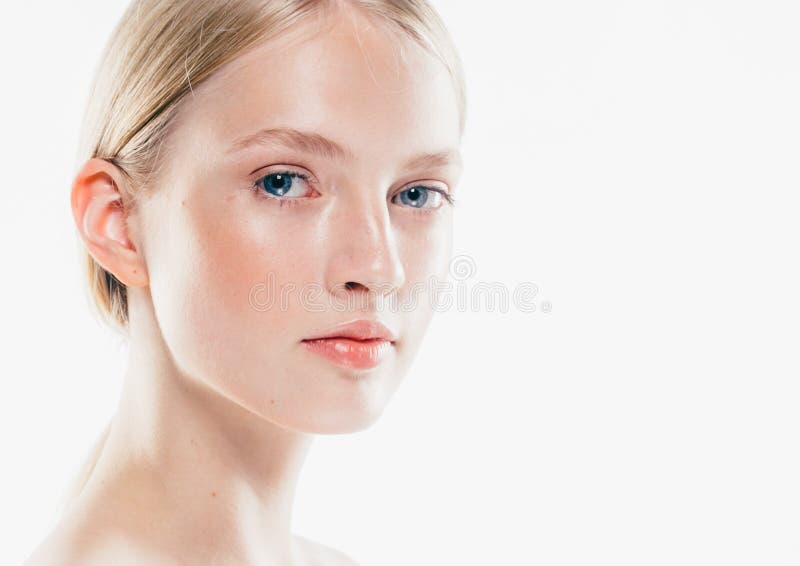 Beauty Woman Face Portrait Close Up. Beautiful Model Girl with P Stock ...