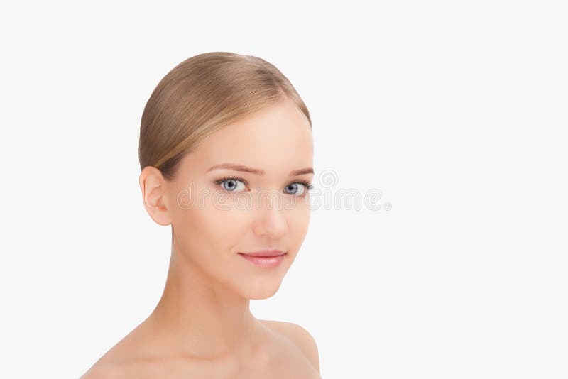 Beauty Woman face Portrait. Skin Care Concept Isolated on a white background