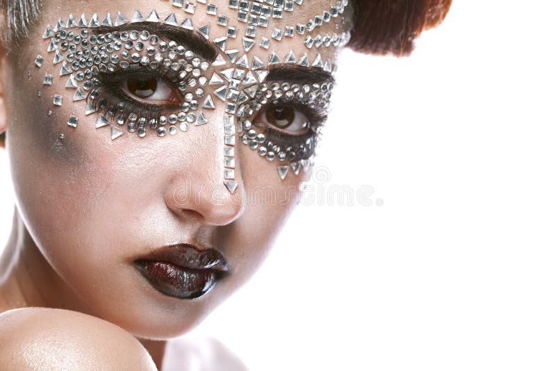 Beauty woman in futuristic makeup