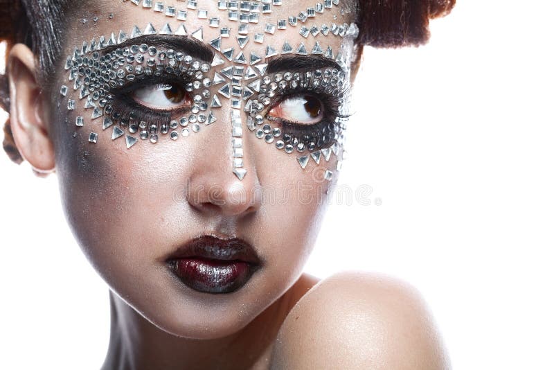 Beauty woman in futuristic makeup