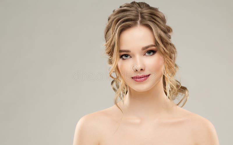 Beauty Woman Make Up Face. Fashion Model Bridal Makeup and Hair Style  Portrait Stock Image - Image of cosmetic, adult: 218405699
