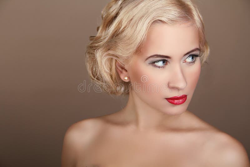 Beauty Woman Portrait with wavy blond hair royalty free stock image Beauty Woman Portrait with wavy blond hair royalty free stock image