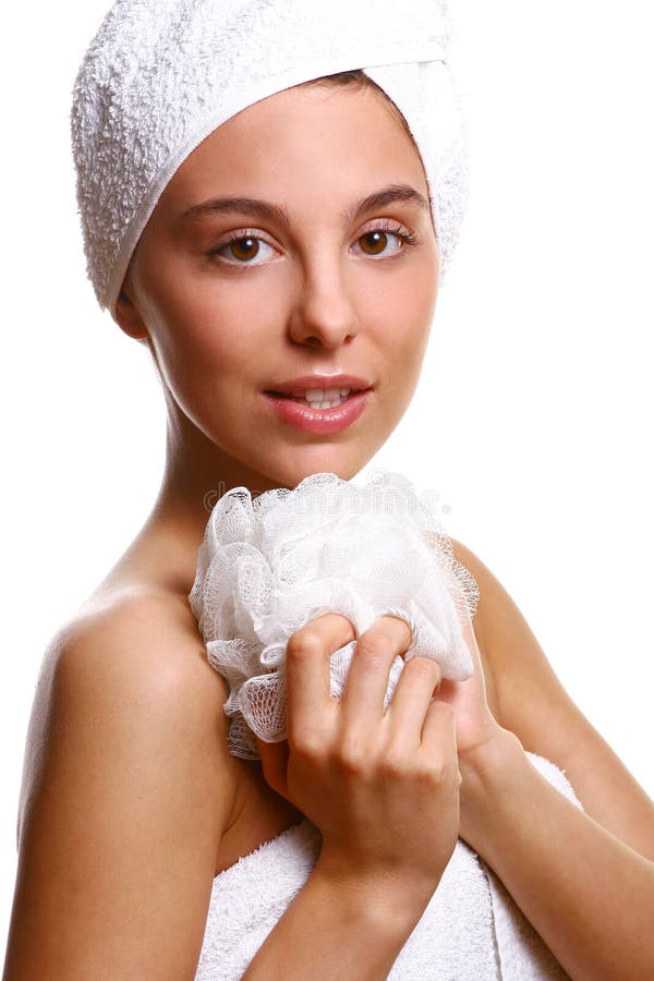 Beautyful girl with white towel