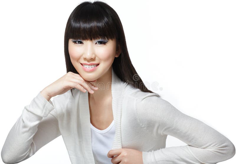 Beauté chinoise asiatique avec le long cheveu soyeux photographie stock Beauté chinoise asiatique avec le long cheveu soyeux photographie stock