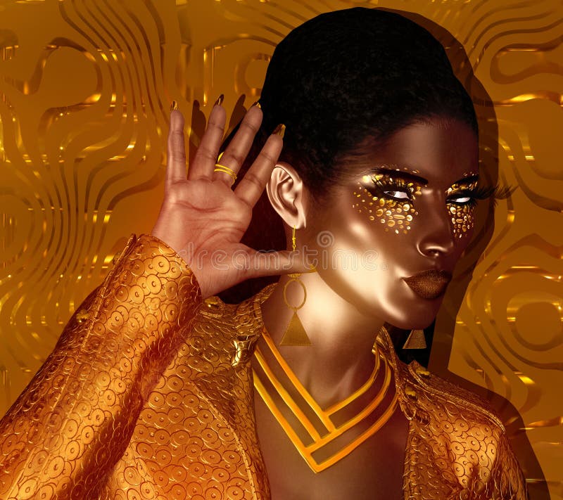 Beauté de mode d'afro-américain avec des cosmétiques de scintillement et le fond noir illustration de vecteur Beauté de mode d'afro-américain avec des cosmétiques de scintillement et le fond noir illustration de vecteur