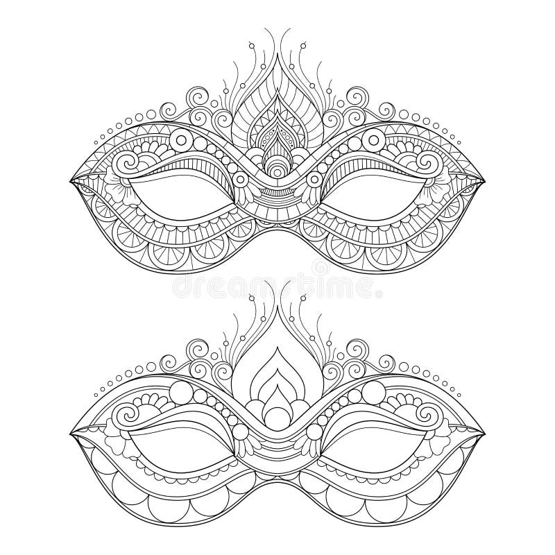 Beaux masques de mascarade de vecteur illustration libre de droits Beaux masques de mascarade de vecteur illustration libre de droits