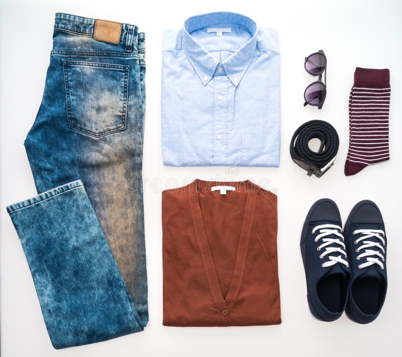 Beaux vêtements de mode réglés pour les hommes image stock Beaux vêtements de mode réglés pour les hommes image stock