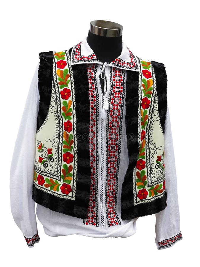 Beaux vêtements nationaux balkaniques de costume d'isolement au-dessus du blanc image stock Beaux vêtements nationaux balkaniques de costume d'isolement au-dessus du blanc image stock