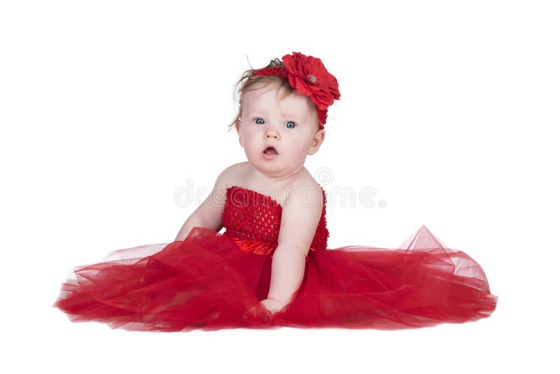 Bebé vestido rojo foto de archivo. Imagen de sentada - 36071224