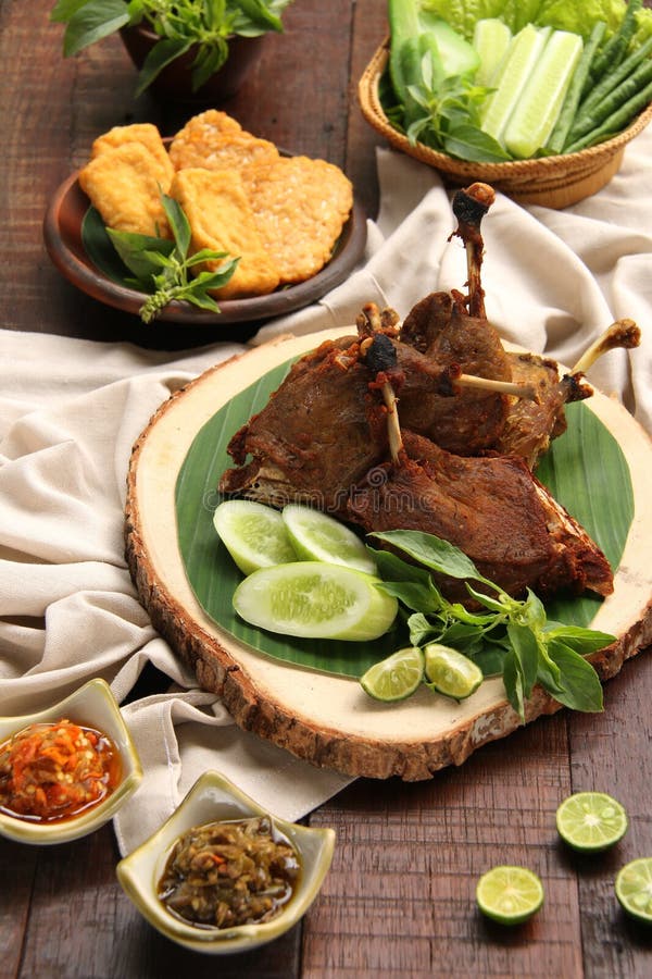 Bebek Goreng stock image. Image of java, goreng, banana - 93771517